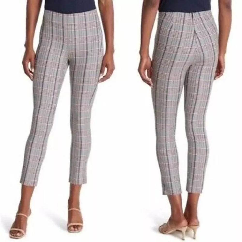 rag & bone Monet Plaid Elastic Stretch Dress Pants Blue Black Red Womens Size 10